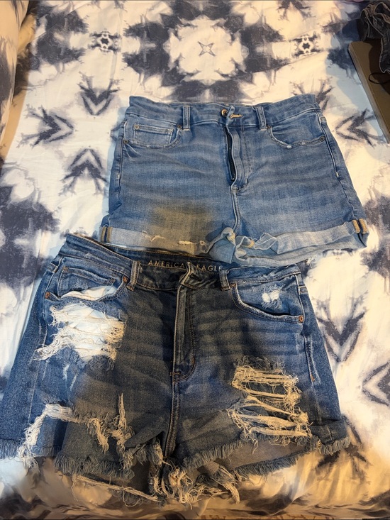 American Eagle Outfitters Pants - American Eagle Outfitters Distressed Blue Denim Shorts Duo
